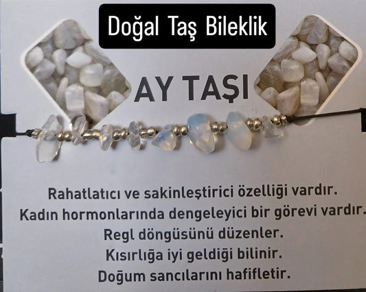 T 3 -  Ay Taşı Doğal Taş Bileklik
