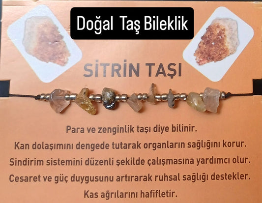 T 13 - Sitrin Doğal Taş Bileklik